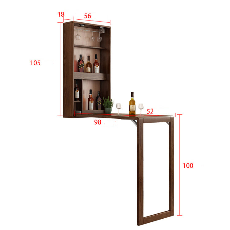 كوفي كورنر من الخشب بني فاخر قابل للطي