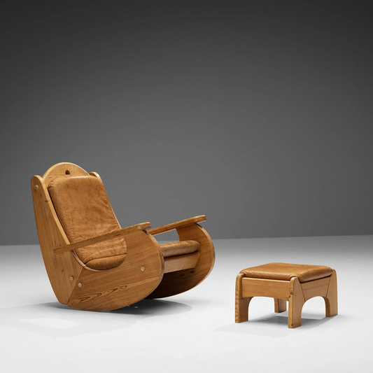 كرسي استرخاء هزاز مع مسند قدم