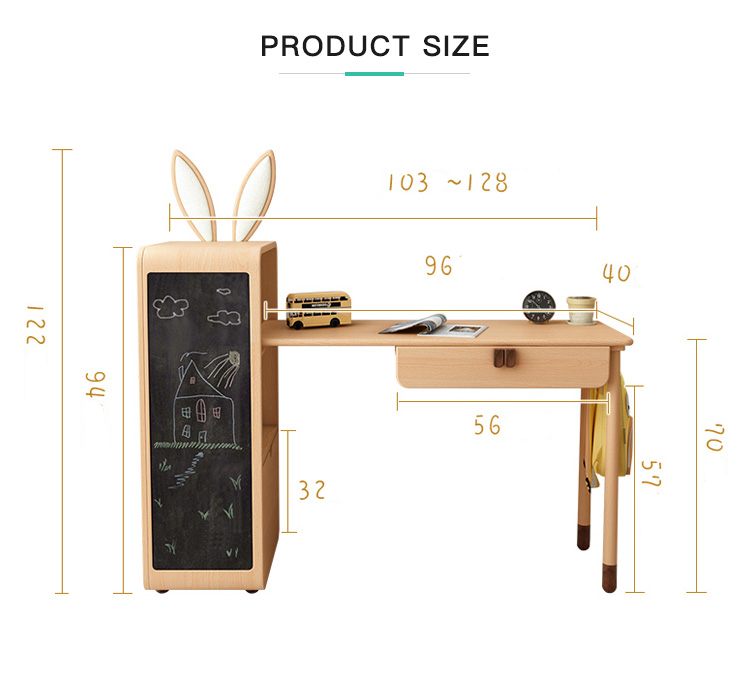 مكتب اطفال خشبي فاخرة
