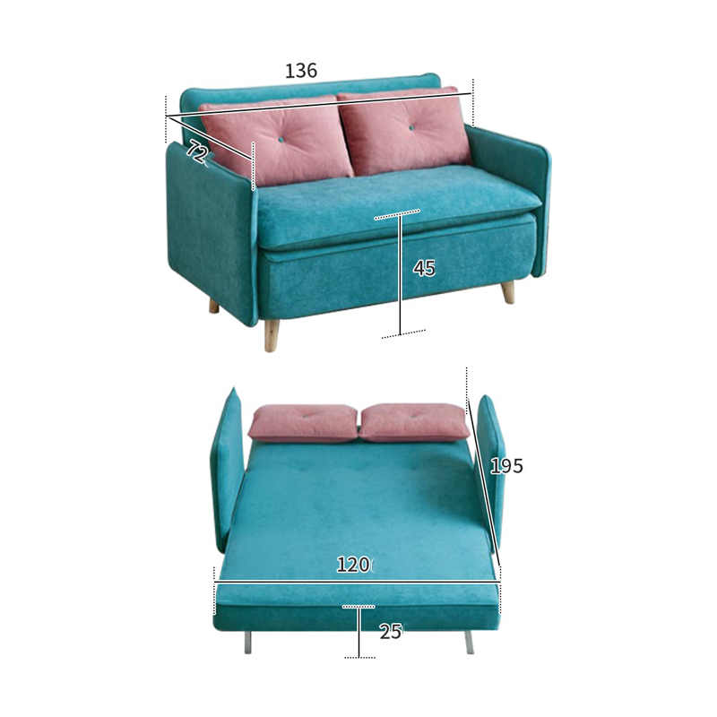 أريكة قابلة للطي بتصميم بسيط