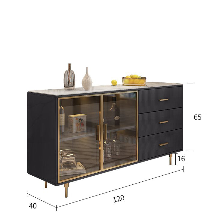 بوفيه طعام بارجل معدني ذهبي