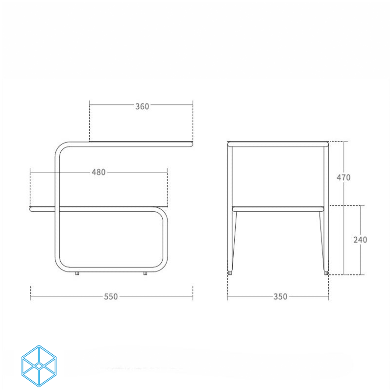 طاولة جانبية باسطح خشبي عصرية