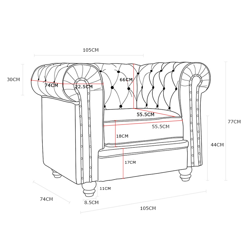 كرسي اريكة مخملي فاخر
