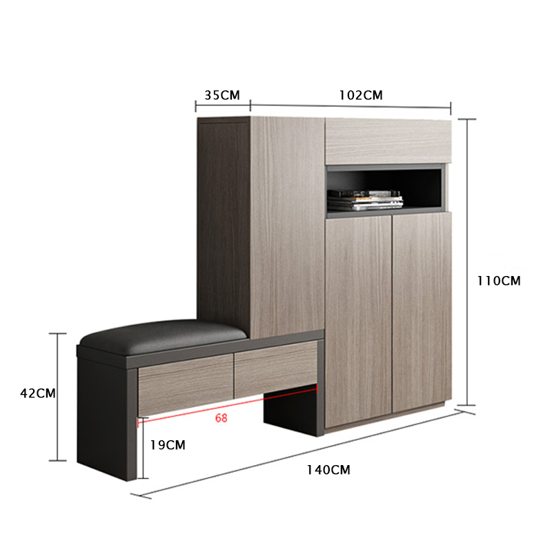 خزانة أحذية مزودة بمقعد متعددة الوظائف