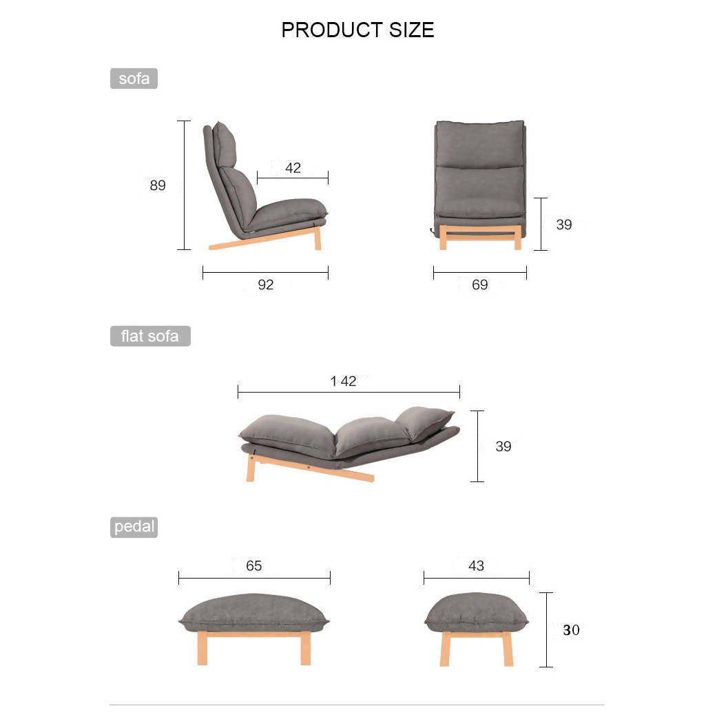 كرسي استرخاء مع مسند قدم بعدة الوان