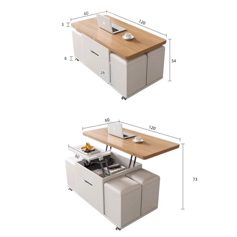 طاولة قهوة متعددة الاستخدامات مع 4 مقاعد