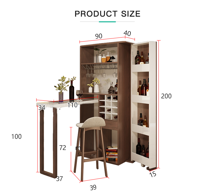 ركن كوفي مع 2 كرسي بار خشبي اوروبي