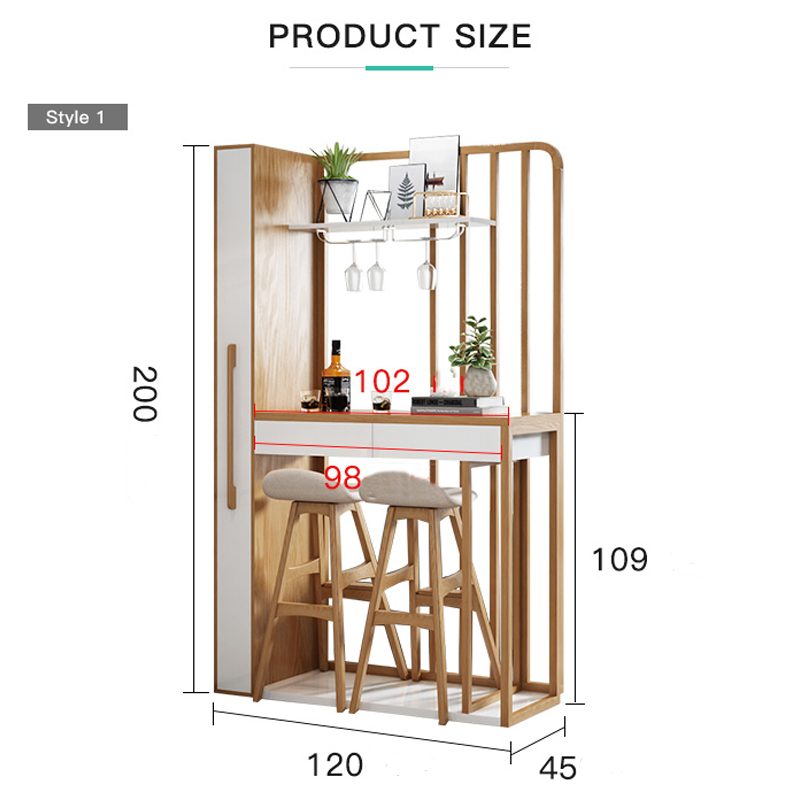 كوفي كورنر خشبي في ابيض بدرج تخزين