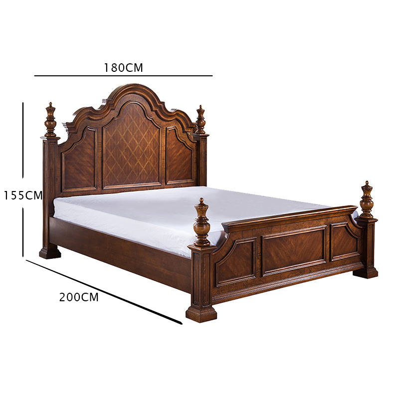 سرير بني ملكي تصميم اوروبي