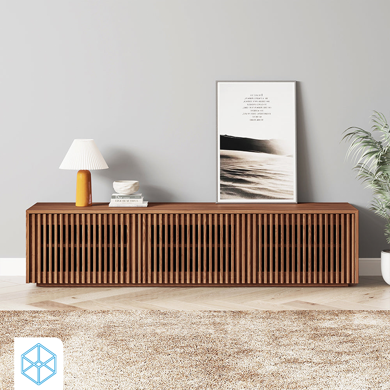 طاولة تلفاز بني تصميم أنيق