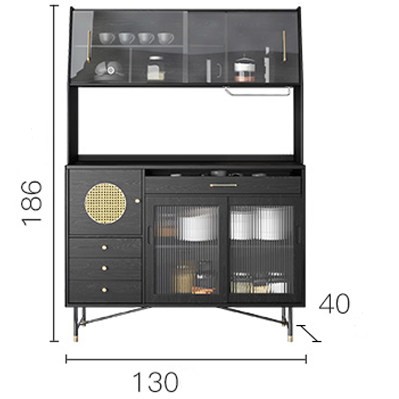 بوفيه خشبي فاخر بارجل معدني