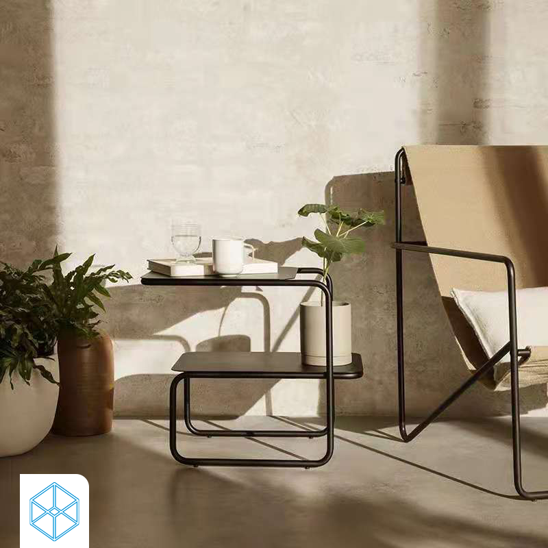 طاولة جانبية باسطح خشبي عصرية