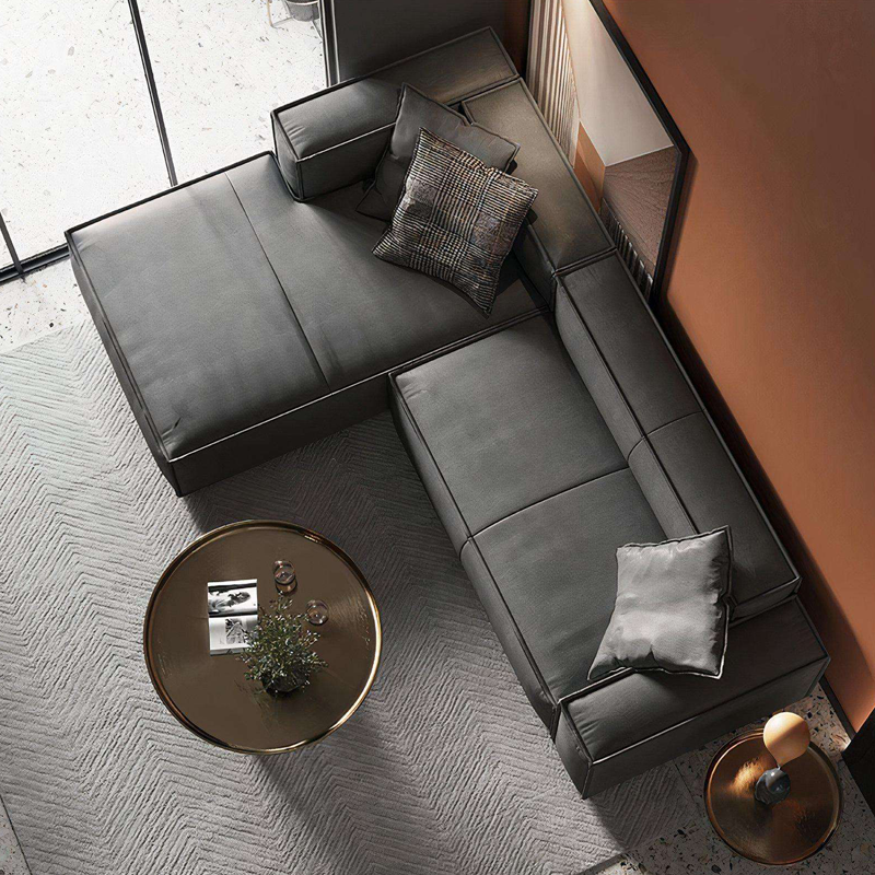 اريكة قماش فاخرة بحرف L