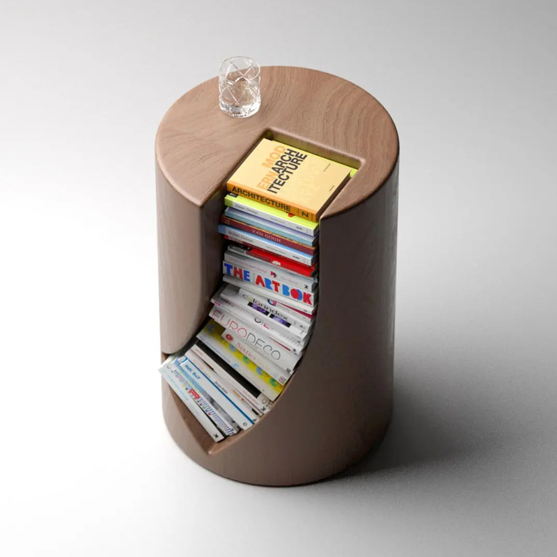 طاولة قهوة تحتوي على خزينة كتب