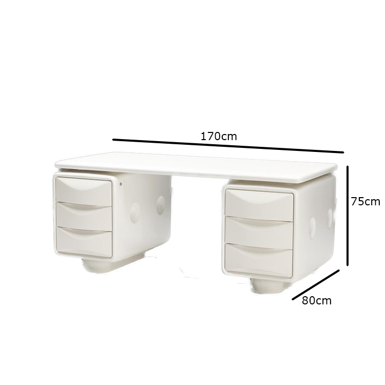 مكتب خشبي ابيض بتصميم حديث