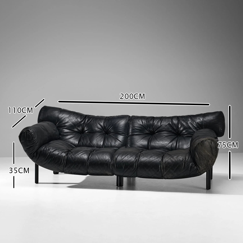 أريكة جلد بتصميم فاخر