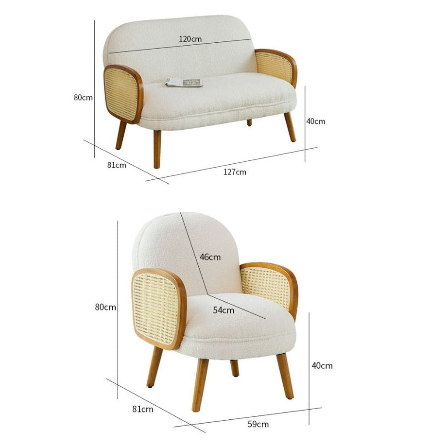 اريكة ثنائية وكرسي بتصميم فاخر