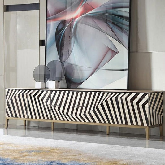 طاولة تلفاز بتصميم مضلع فاخر