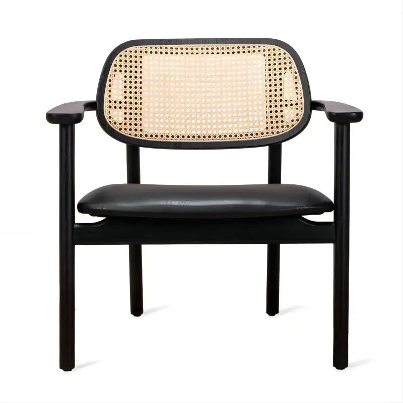 كرسي بذراعين خشبي و ضهر روطان