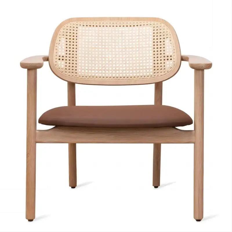 كرسي بذراعين خشبي و ضهر روطان