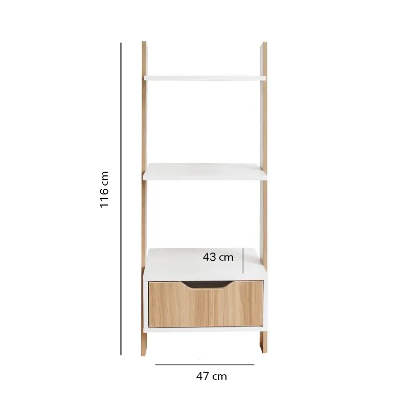 خزانة كتب مع درج بتصميم مائل