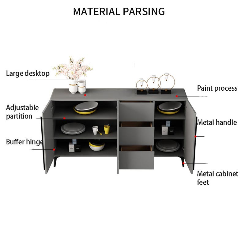 طاولة جانبية بمقابض سوداء