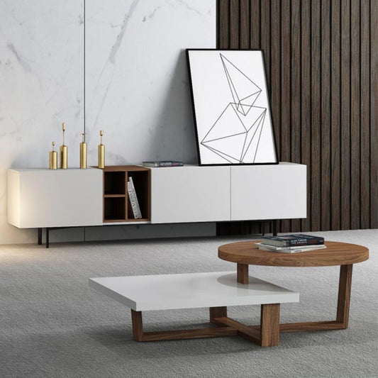 طاولة تلفاز و طاولة قهوة بتصميم عصرى
