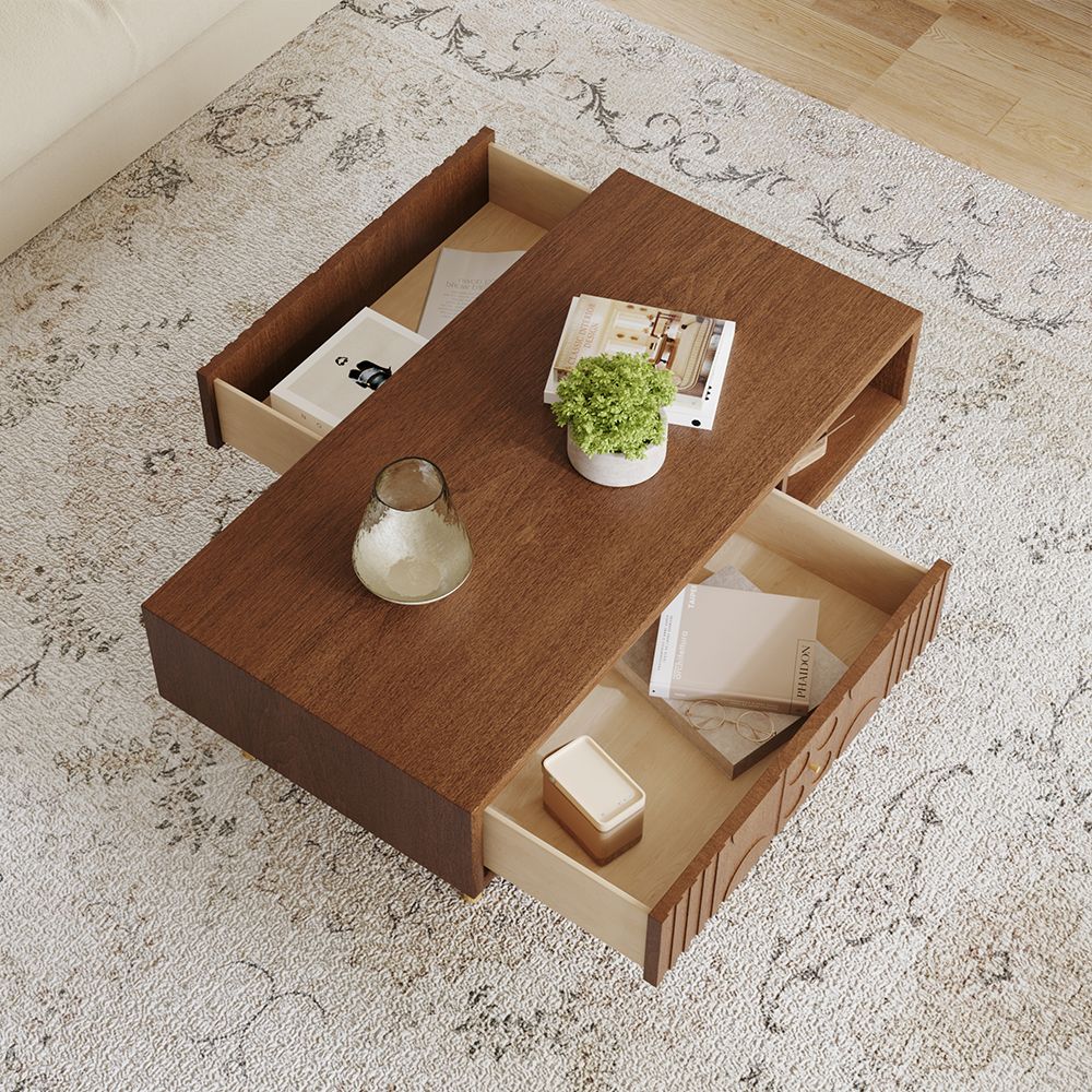 طاولة قهوة مودرن بدرجين و مساحة تخزين