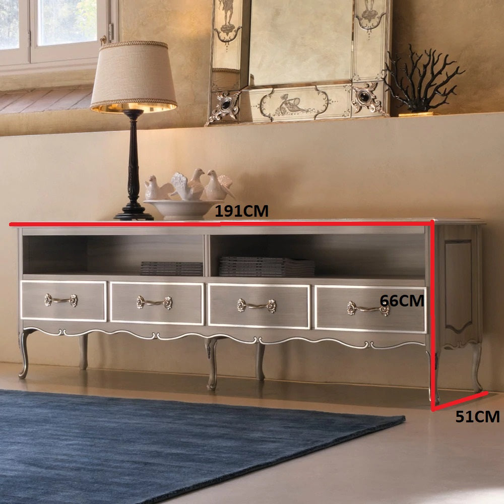 وحدة تلفزيون كبيرة على الطراز الكلاسيكي