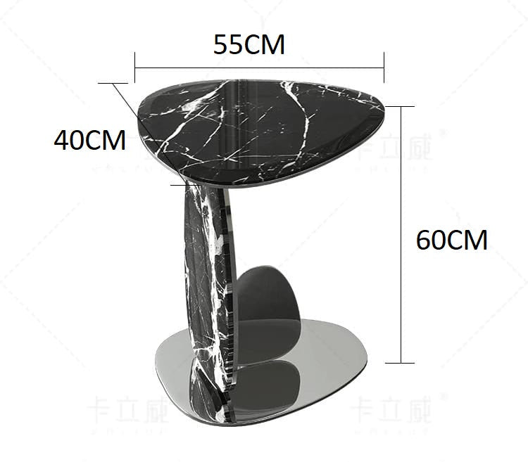 Golden Marble Accent Side Table