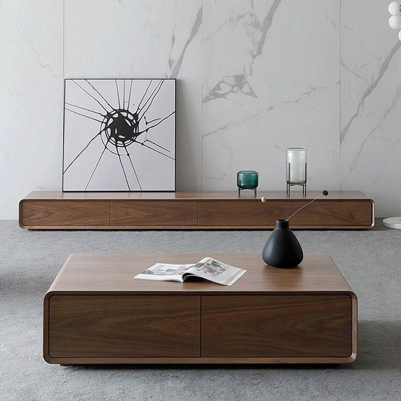 طاولة تلفاز مع طاولة قهوة تصميم عصري