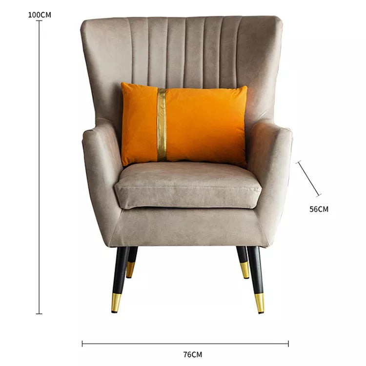 كرسي قماش بارجل خشبية فاخر