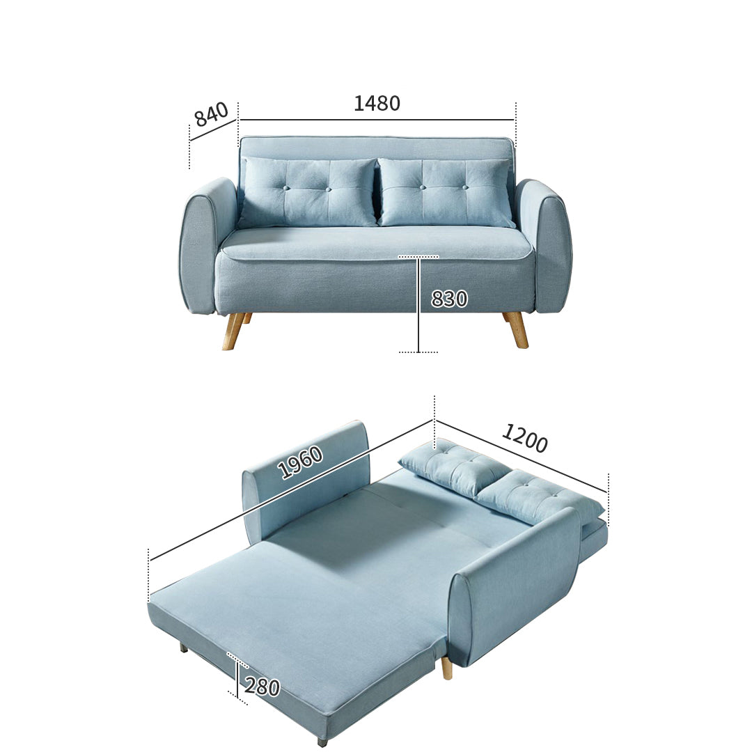 متوفر الان أريكة سرير قابلة للطي باللون السماوي اونلاين | بيوت