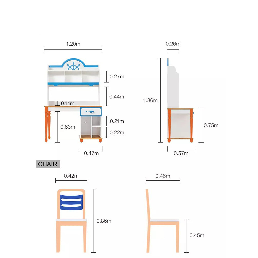 تسوق الان مكتب دراسة مع رف الكتب وكرسي مودرن اونلاين | بيوت