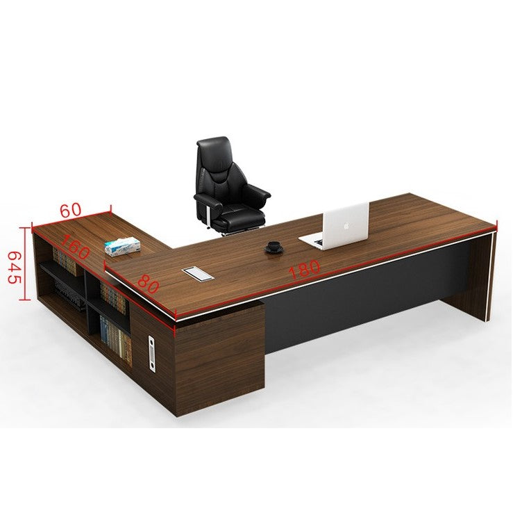 مكتب تنفيذي تصميم خشبي بني