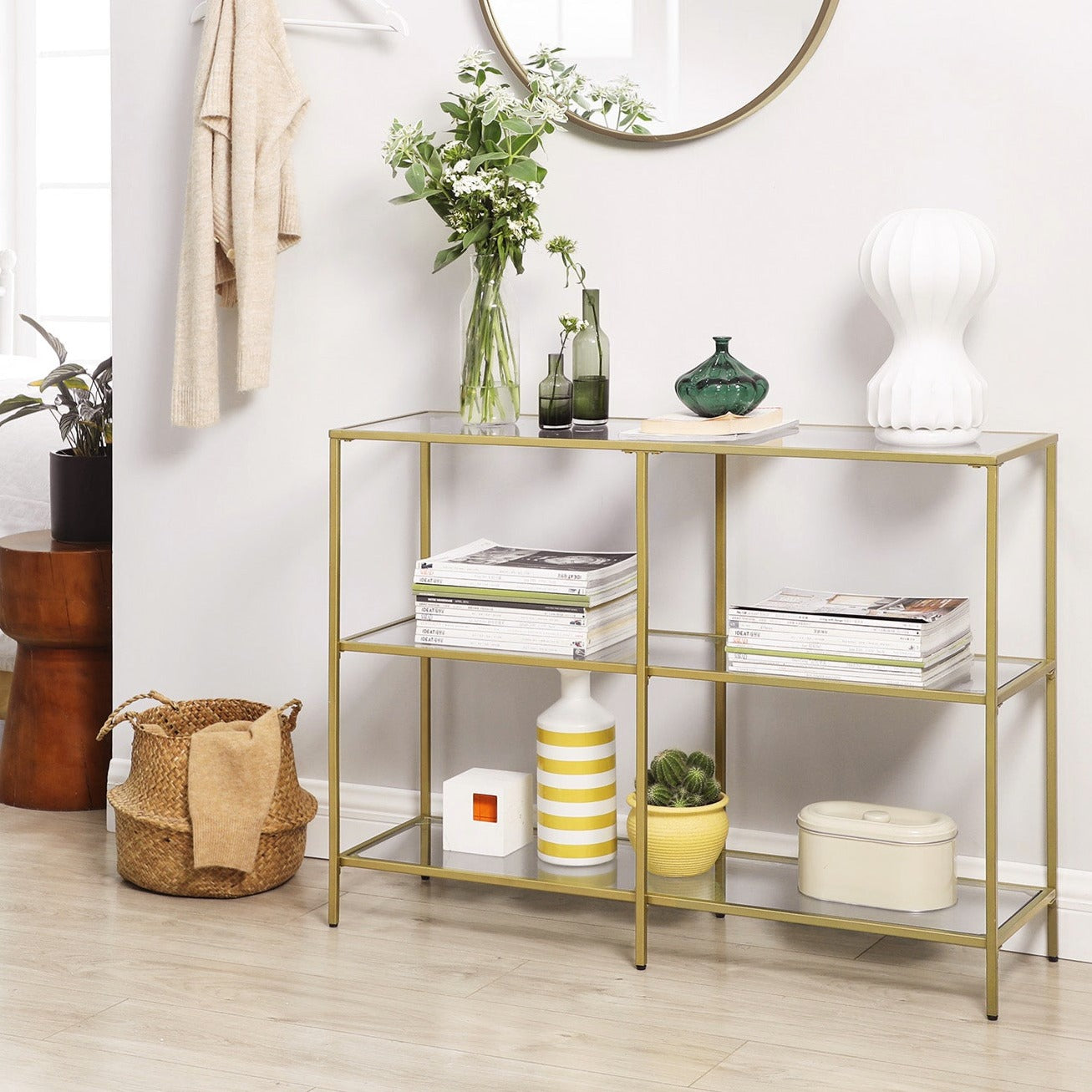 متوفر الان كونسول تصميم معدني بسطح زجاجي اونلاين | بيوت