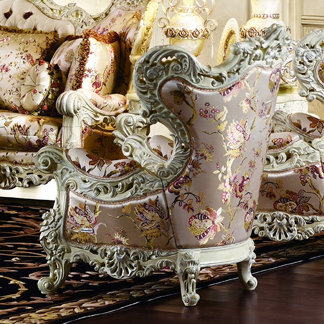 طقم صالون مكون من كنبه ثلاثي وكرسين مفرد خشبي | بيوت