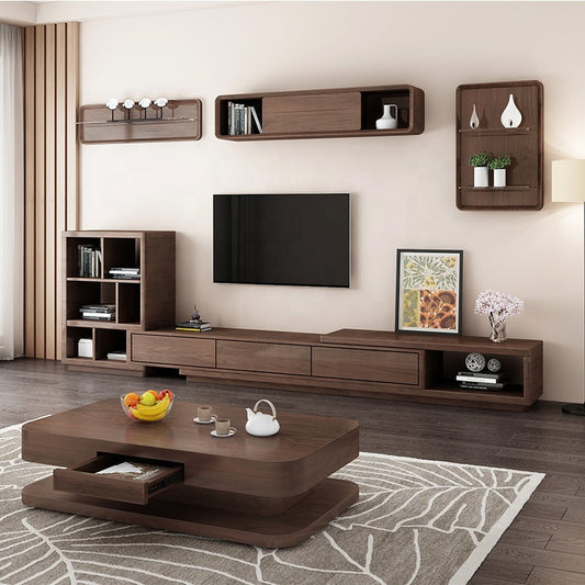 اشتري الأن طاوله تلفاز باللون الخشبي الغامق اونلاين | بيوت