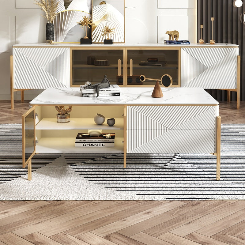 طاولة قهوة ذهبية فاخرة