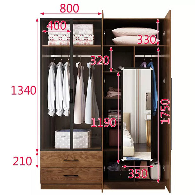 اشتري الان دولاب ملابس خشبي بباب زجاجي اونلاين | بيوت