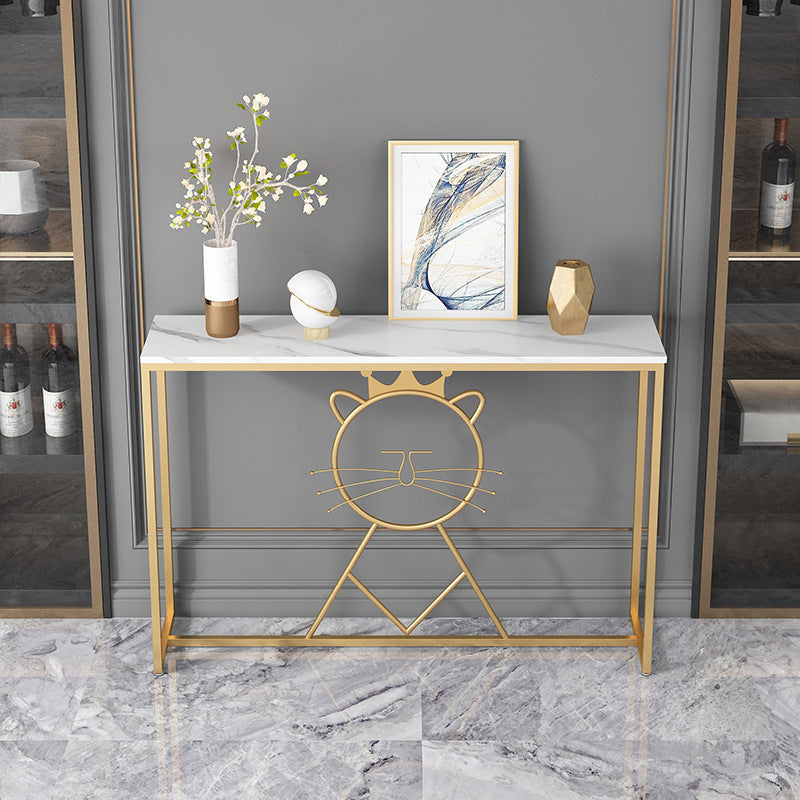 متوفر الان طاولة كونسول معدني بسطح ابيض اونلاين | بيوت