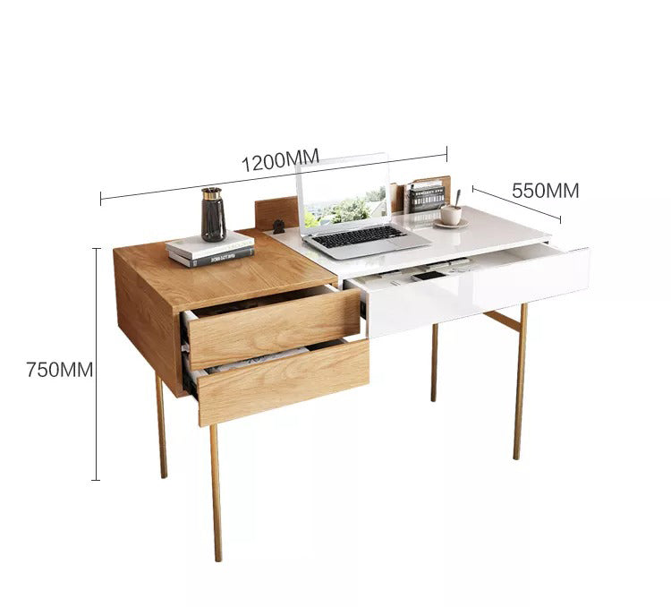طاولة دراسة خشبية بوحدات ادراج