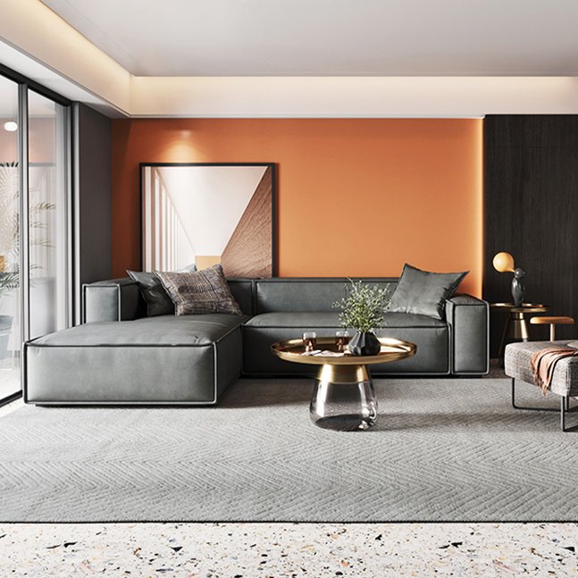 اريكة قماش فاخرة بحرف L