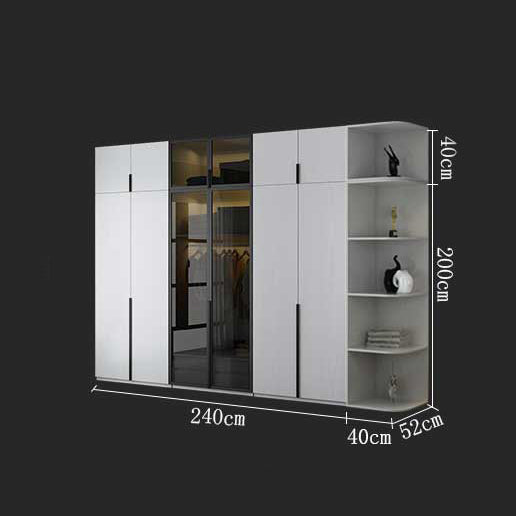 تسوق الان دولاب ملابس من الزجاج والخشب مع ارفف للديكور | بيوت