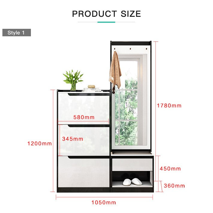 خزانة غرفة المعيشة مع مرأه