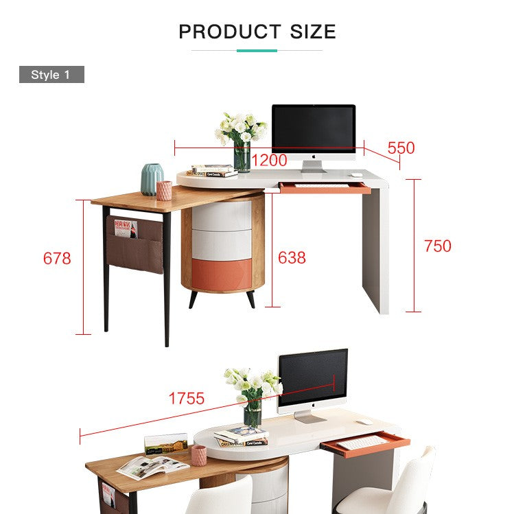 مكتب كمبيوتر خشبي ابيض