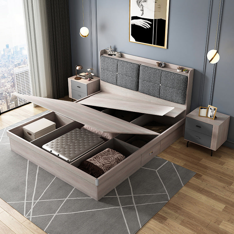 غرفة نوم مكون من 2 كومودينو و سرير و دولاب