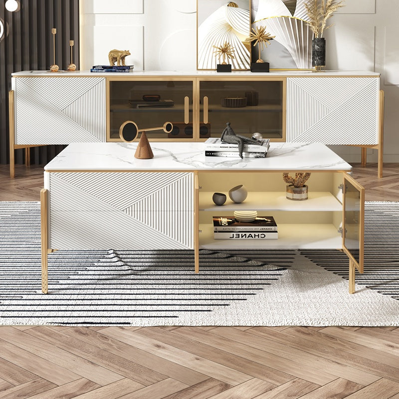 طاولة قهوة ذهبية فاخرة