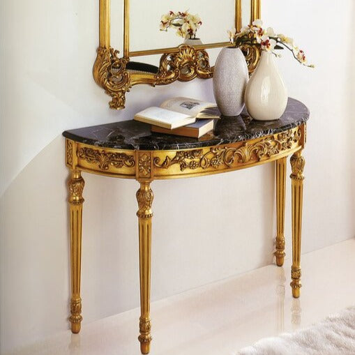 اكتشف الان كونسول تصميم ملكي باللون الذهبي الفاخر | بيوت