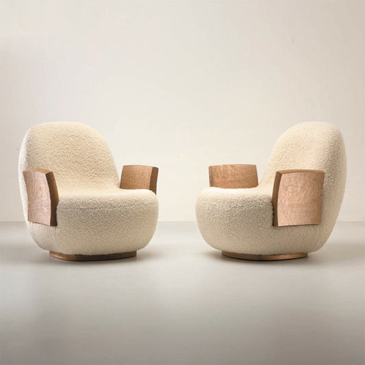 تصفح الأن كرسي استرخاء صوف بمسند خشبي اونلاين | بيوت